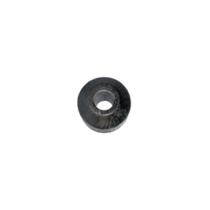 A small, round, black metal washer with a central hole, compatible with Magnetic Float Sensor applications, isolated on a white background. by Standex Detect