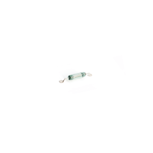 A small MK23-80 glass reed switch with two metal leads, lying on a white background. by Standex Detect
